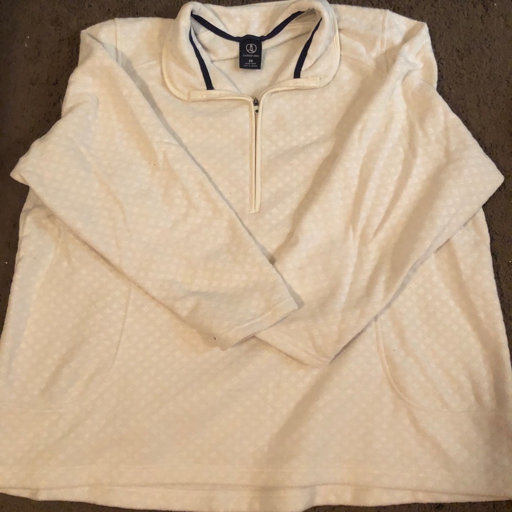 Lands End cream fleece quarter zip size 3X
